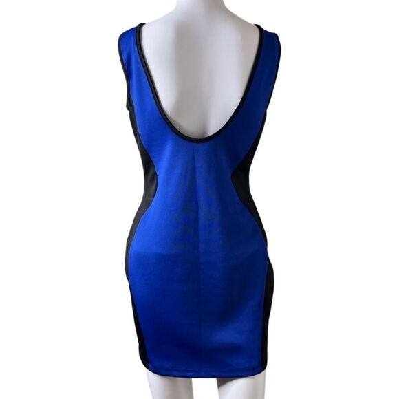 Agaci Sleeveless Mini Dress Blue and Black Size Large - Picture 2 of 4